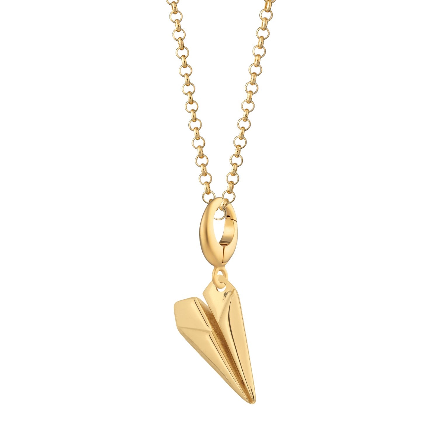 Gold Plated Paper Plane Charm Necklace