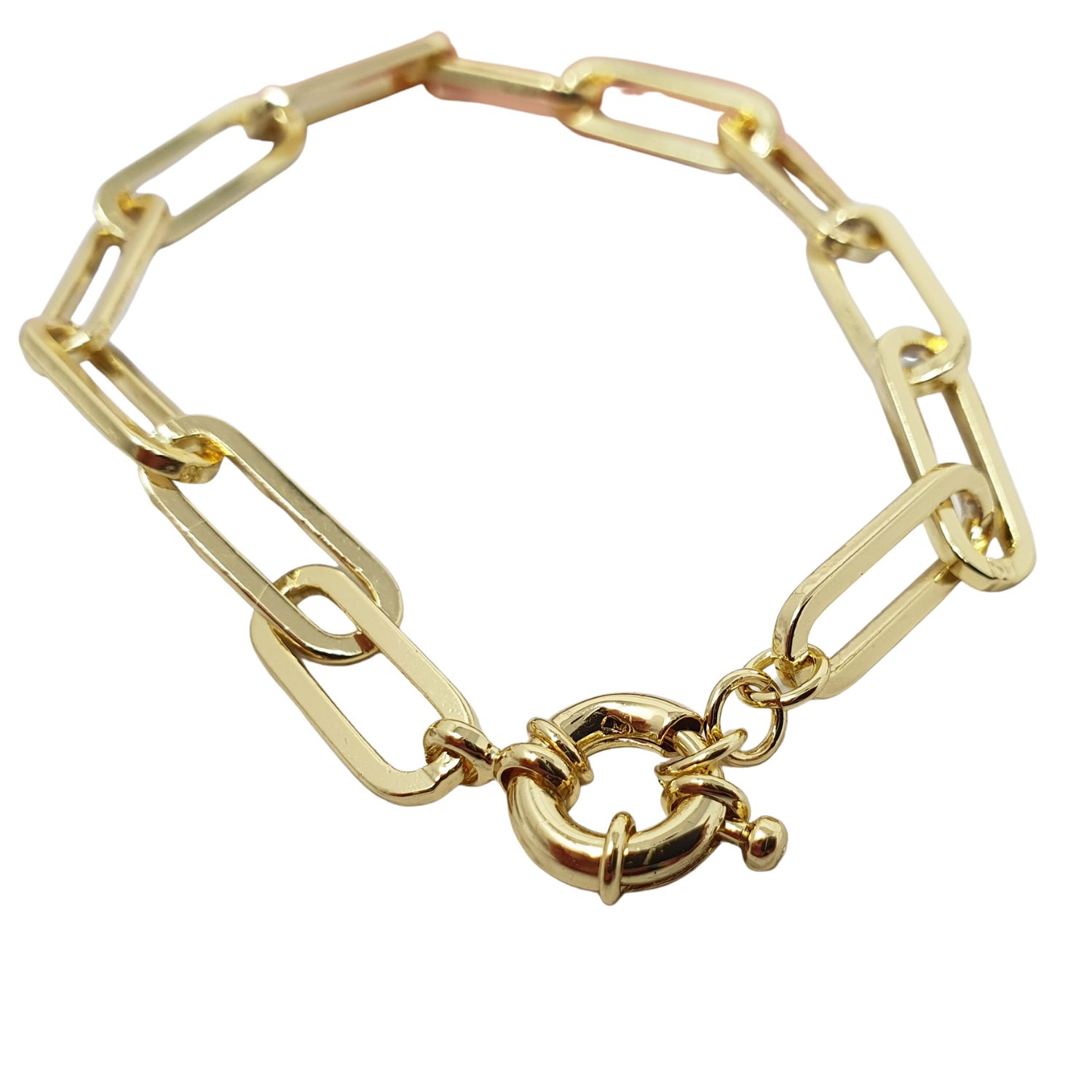 Gold Plated Paperclip Chain Bracelet