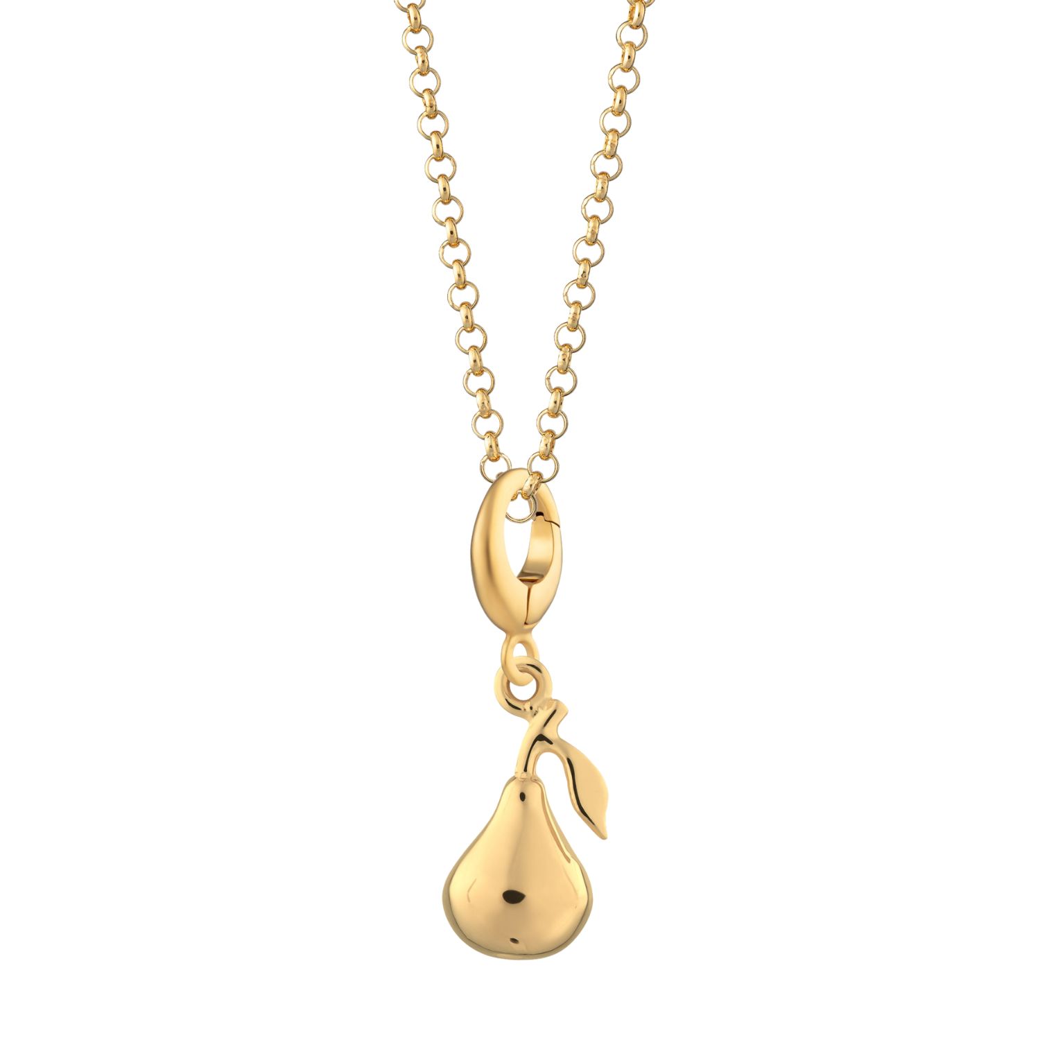Gold Plated Pear Charm Necklace