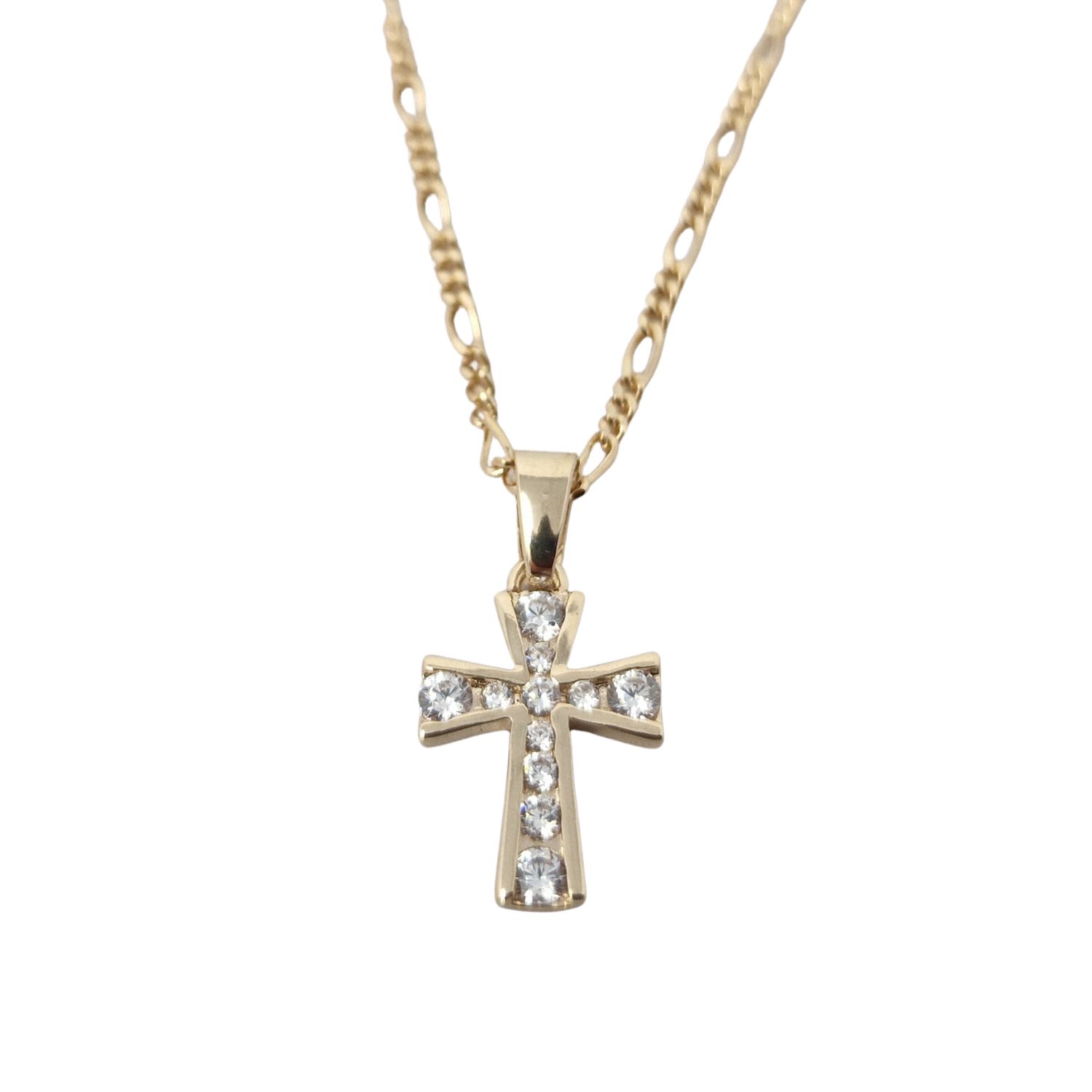 Gold Plated Religious Cross Pendant Necklace