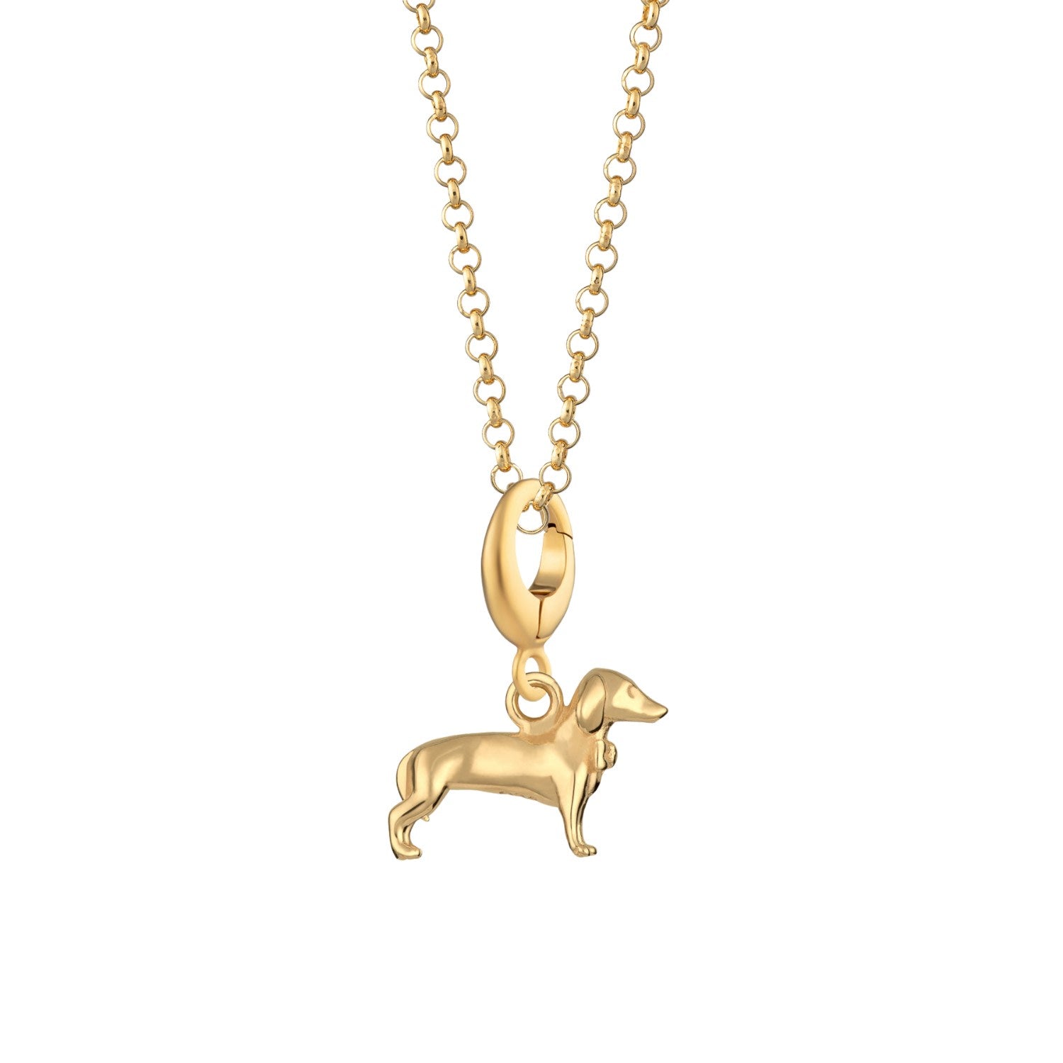 Gold Plated Sausage Dog Charm Necklace