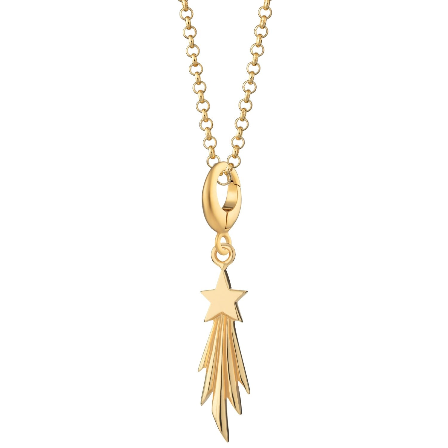 Gold Plated Shooting Star Charm Necklace