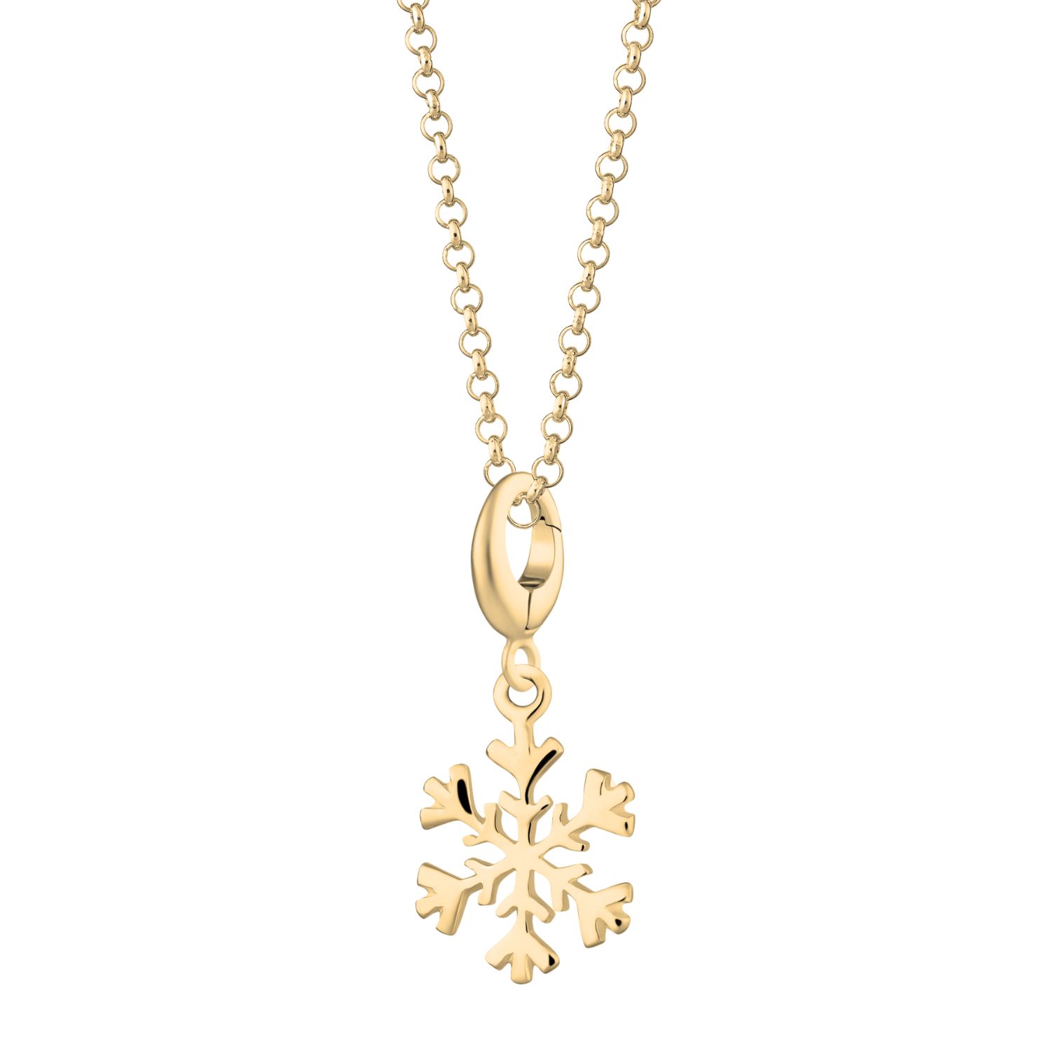 Gold Plated Snowflake Charm Necklace