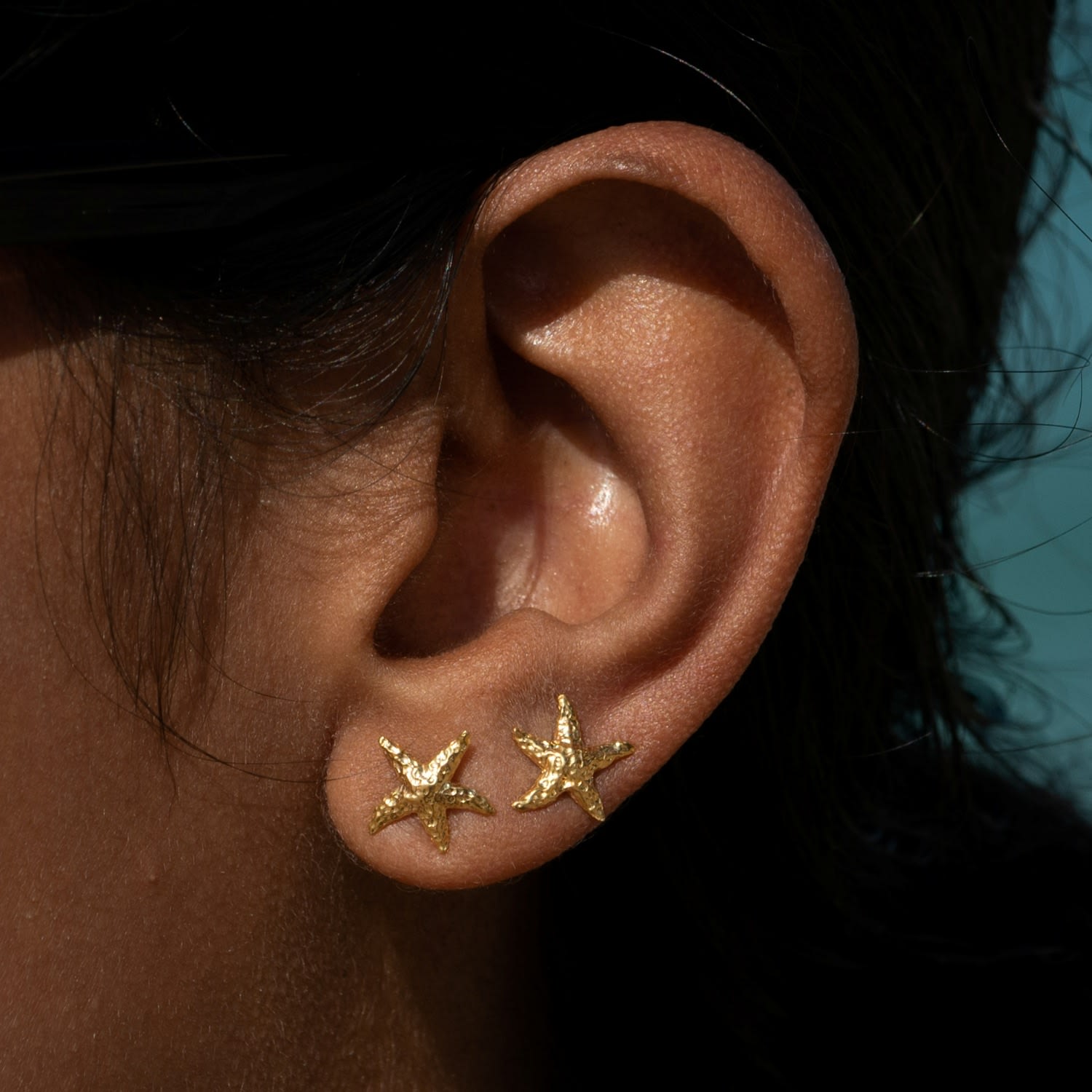 Gold Plated Starfish Stud Earrings