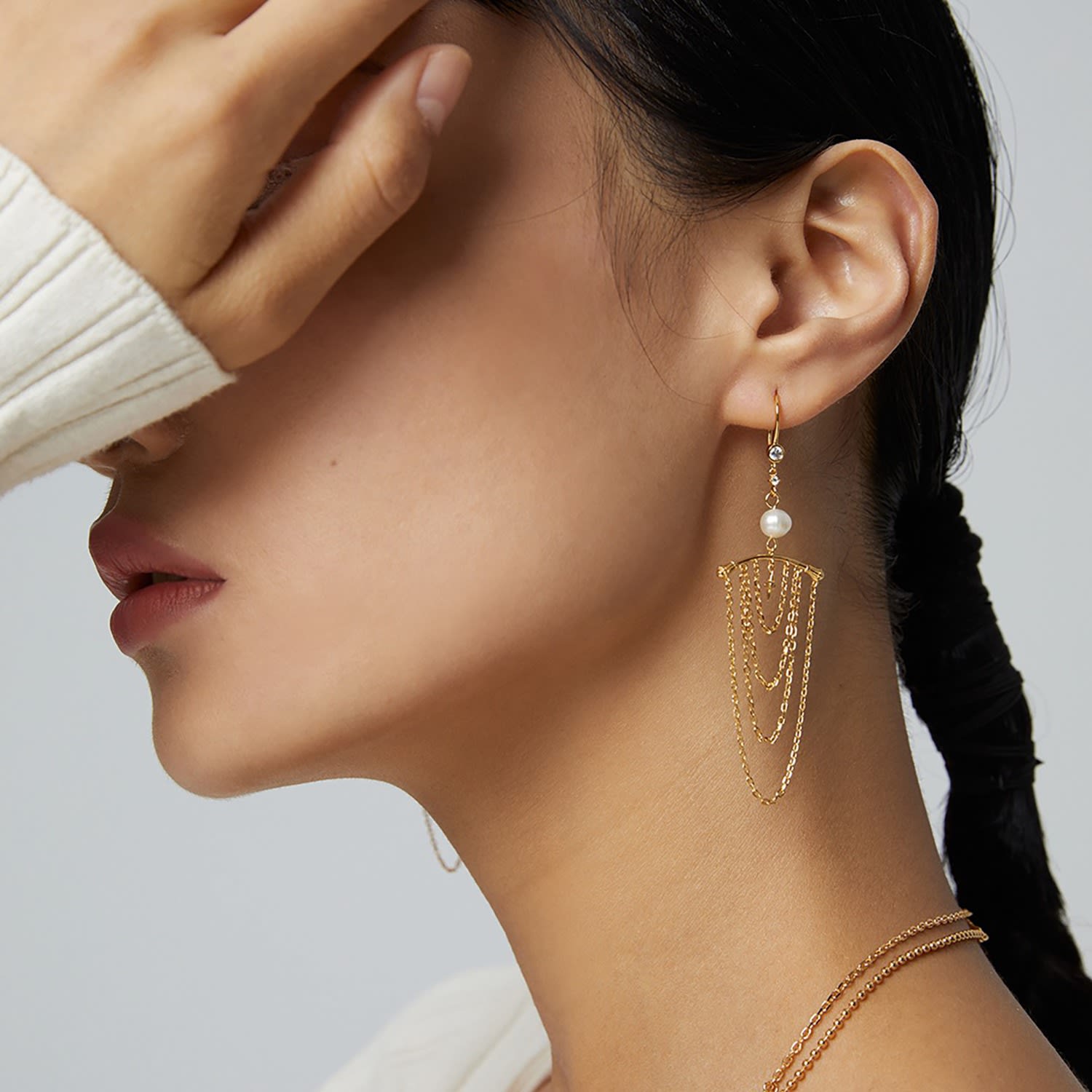 Gold Plated Sterling Silver Chandelier Earrings