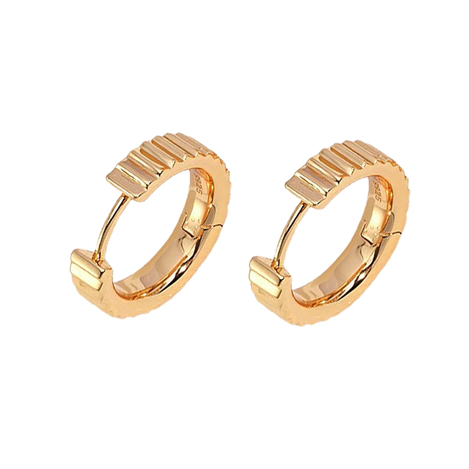 Gold Plated Sterling Silver Minimalist Huggie Earrings