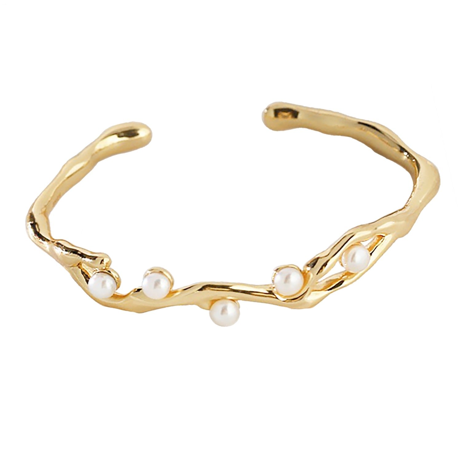 Gold Plated Sterling Silver With Freshwater Pearls Bracelet