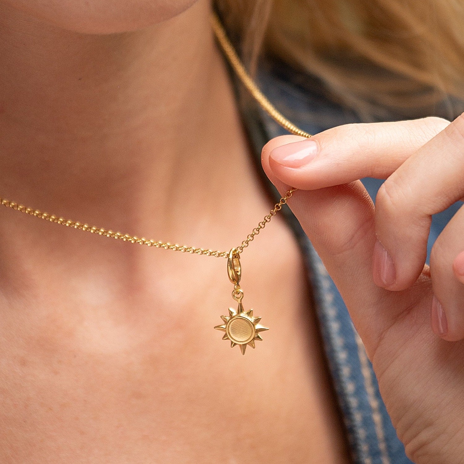 Gold Plated Sunshine Charm Necklace