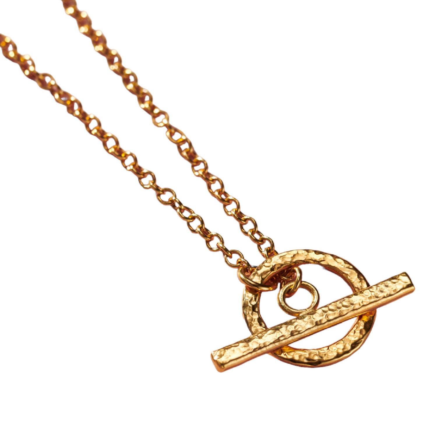 Gold Plated T-Bar Lariat Necklace