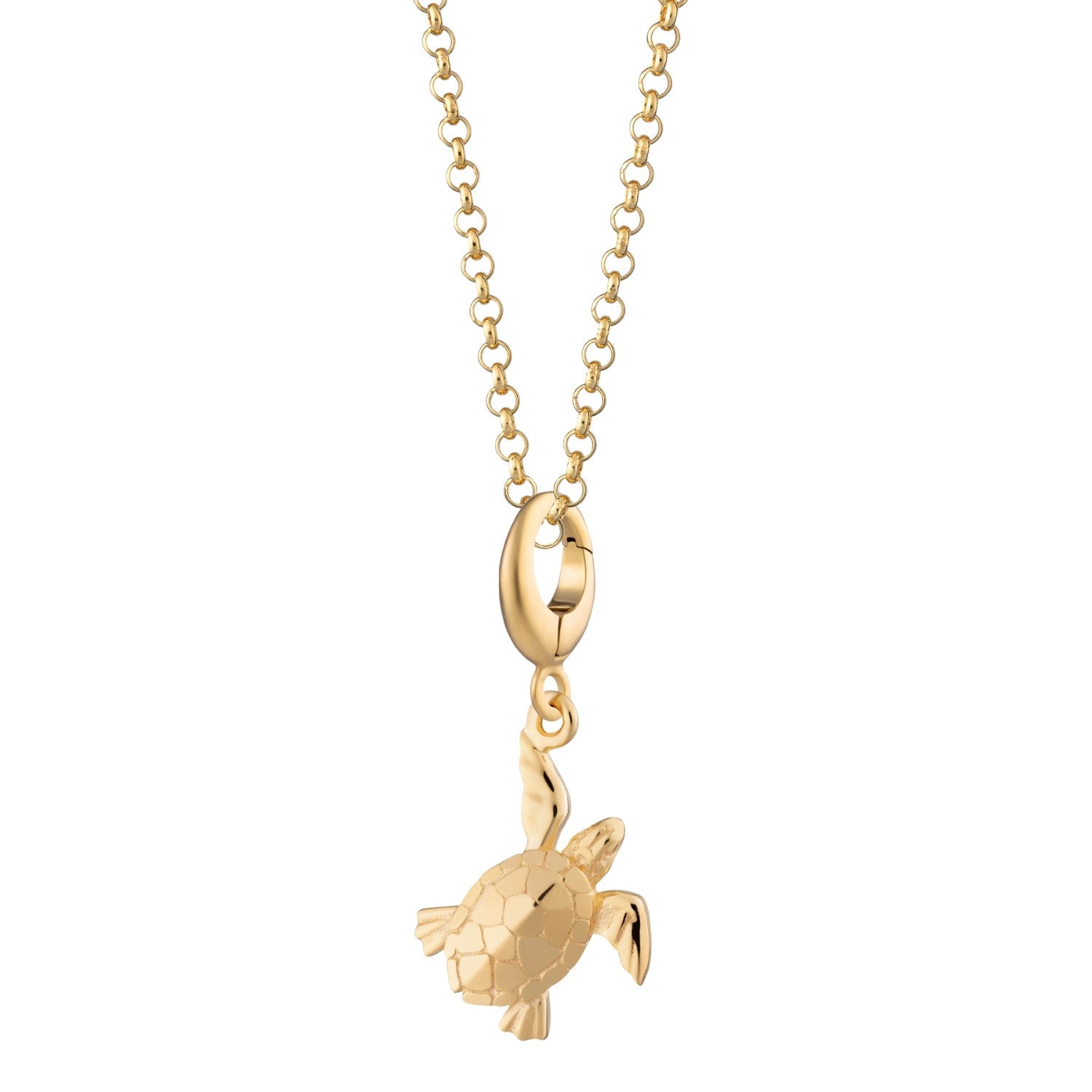 Gold Plated Turtle Charm Necklace