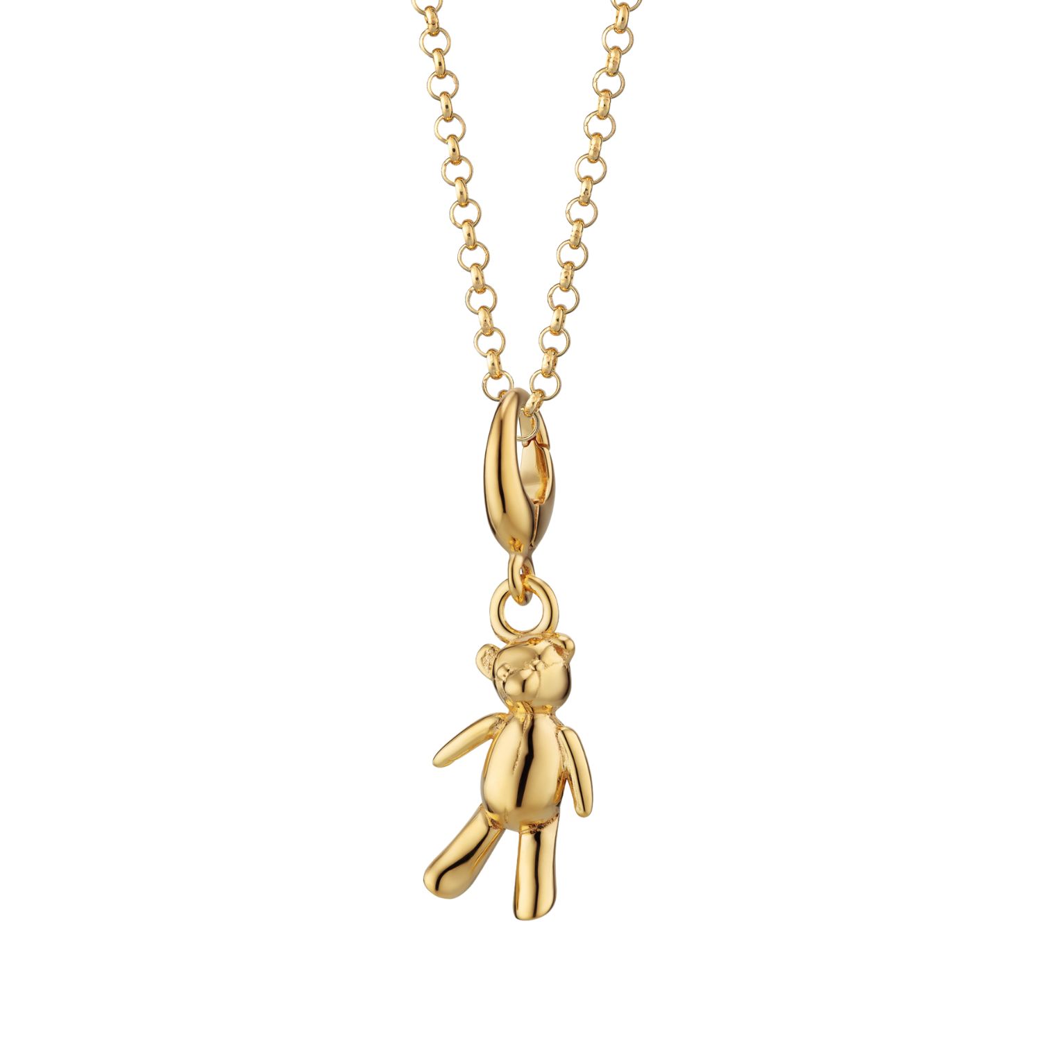 Gold Plated Vintage Teddy Bear Charm Necklace