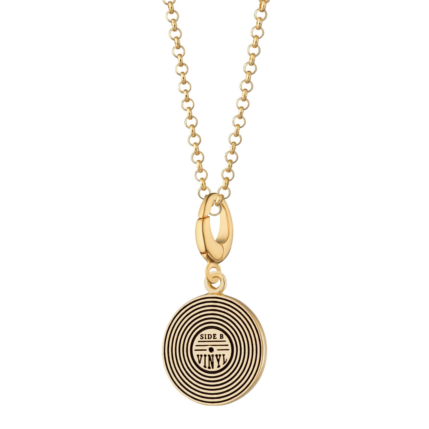 Gold Plated Vinyl Record Charm Necklace