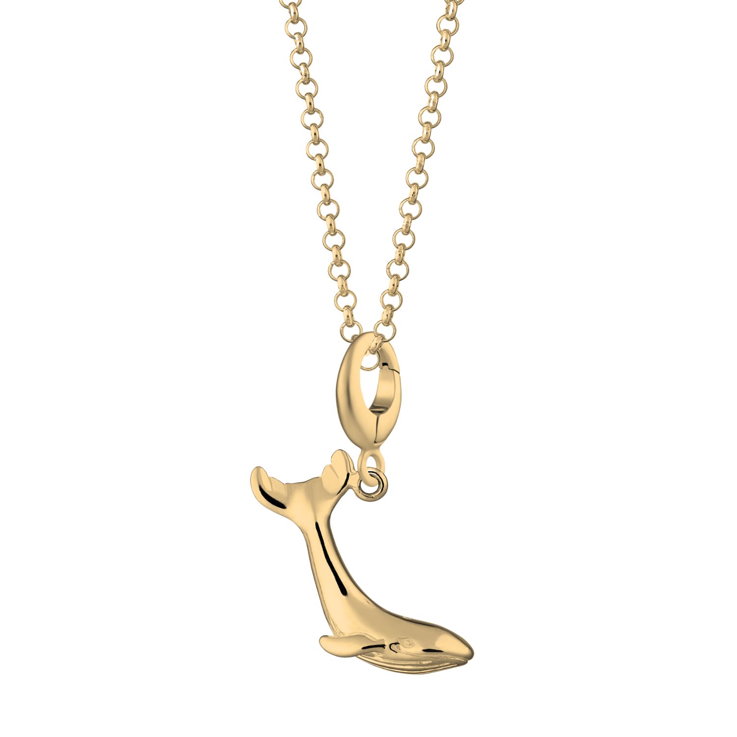 Gold Plated Whale Charm Necklace