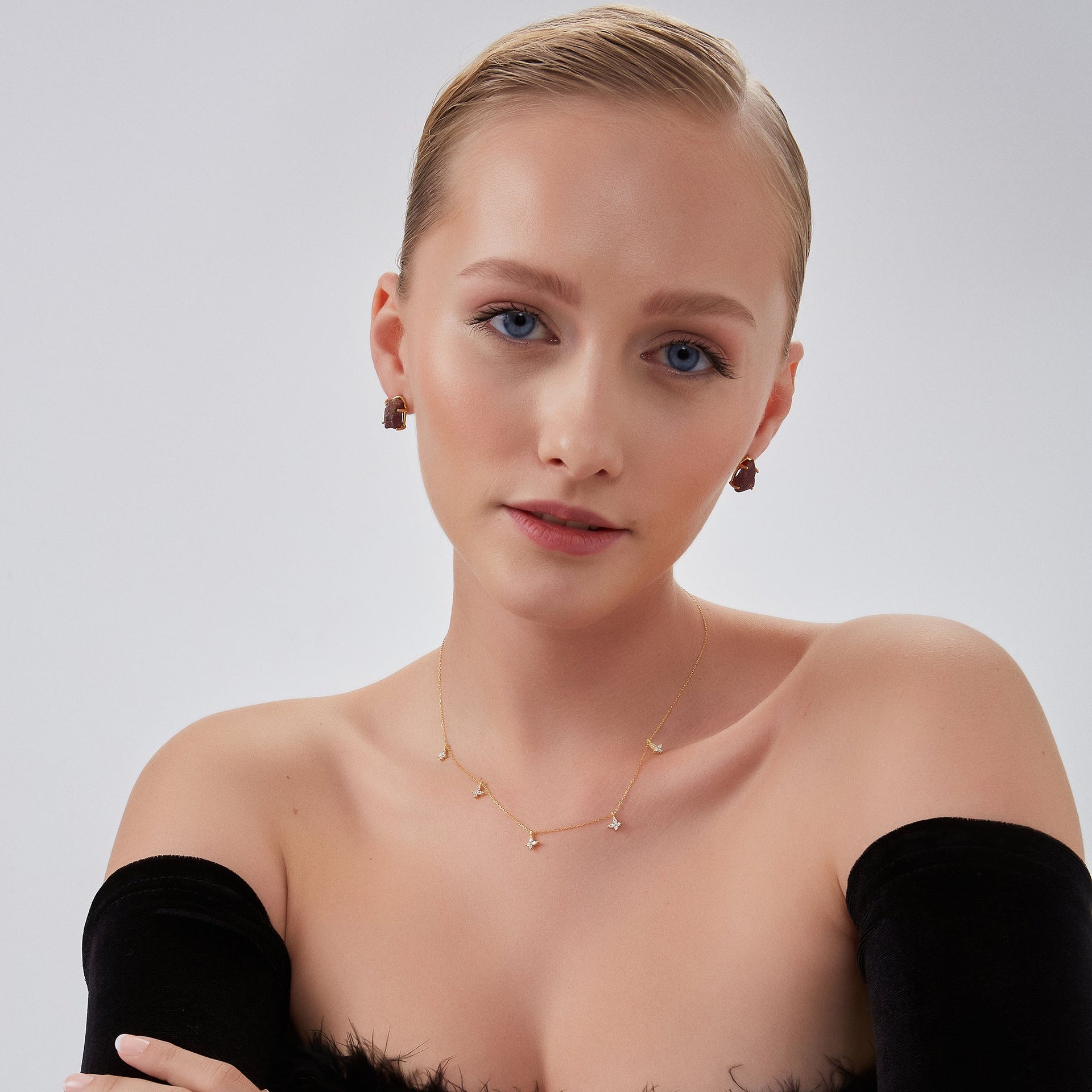 Gold Plated White Butterfly Necklace