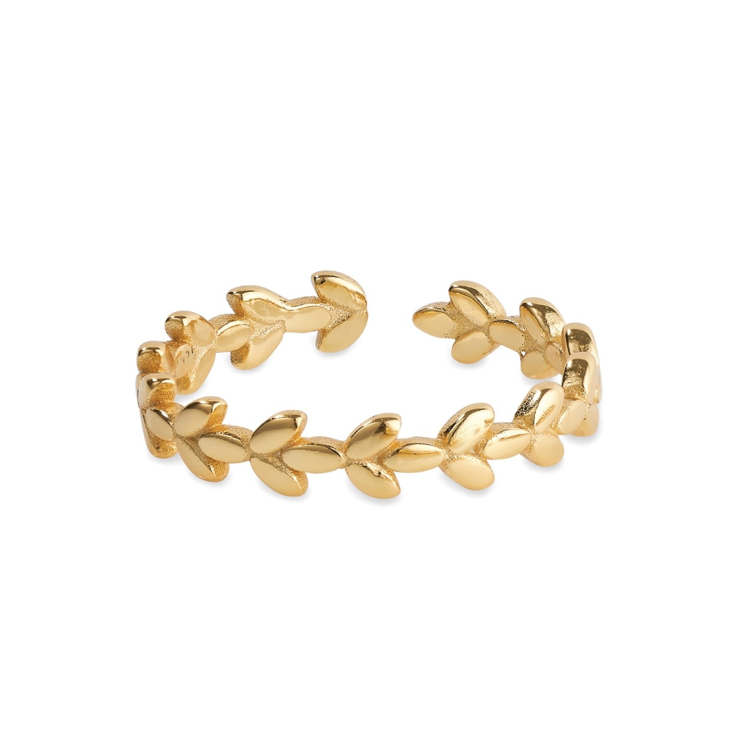 Gold Promise Leaf Stacking Ring