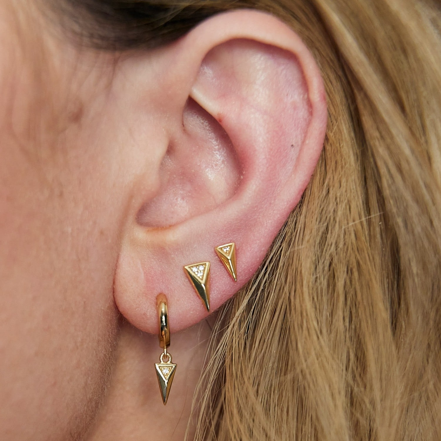 Gold Rebel Charm Hoop Earrings