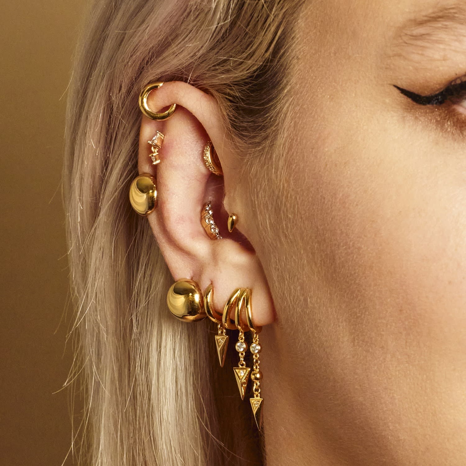 Gold Rebel Illusion Hoop Earrings