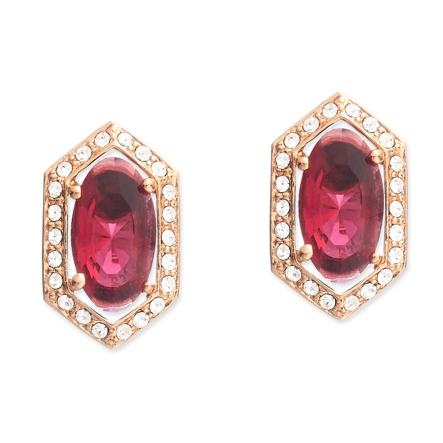 Gold & Red Crystal Earrings, Series Jelly Beans