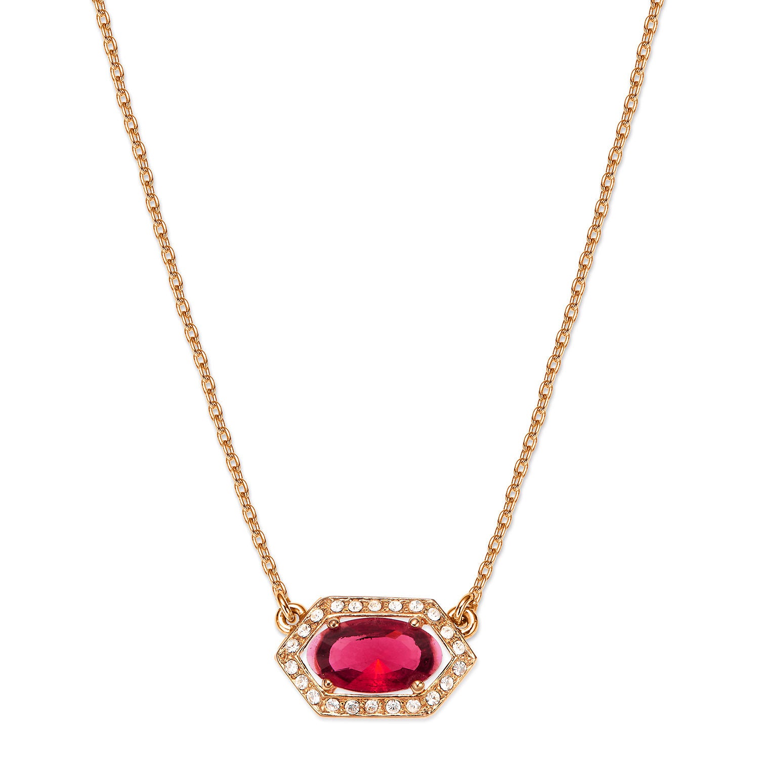 Gold & Red Crystal Necklace, Series Jelly Beans