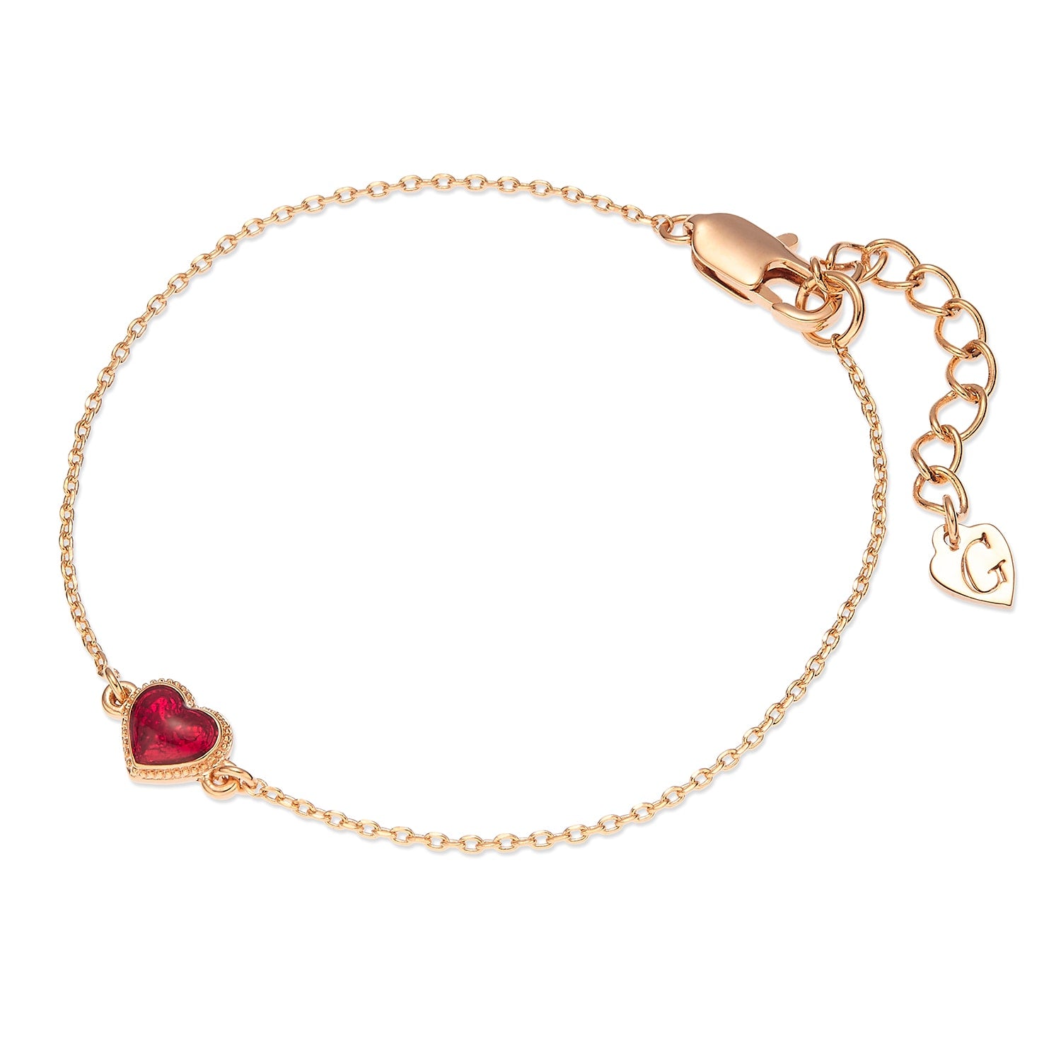 Gold & Red Enamel Bracelet , Series Pop Heart