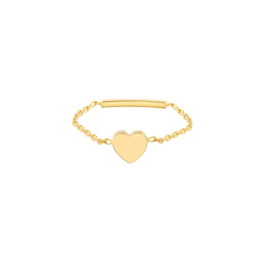 Gold Ring With Heart Charm