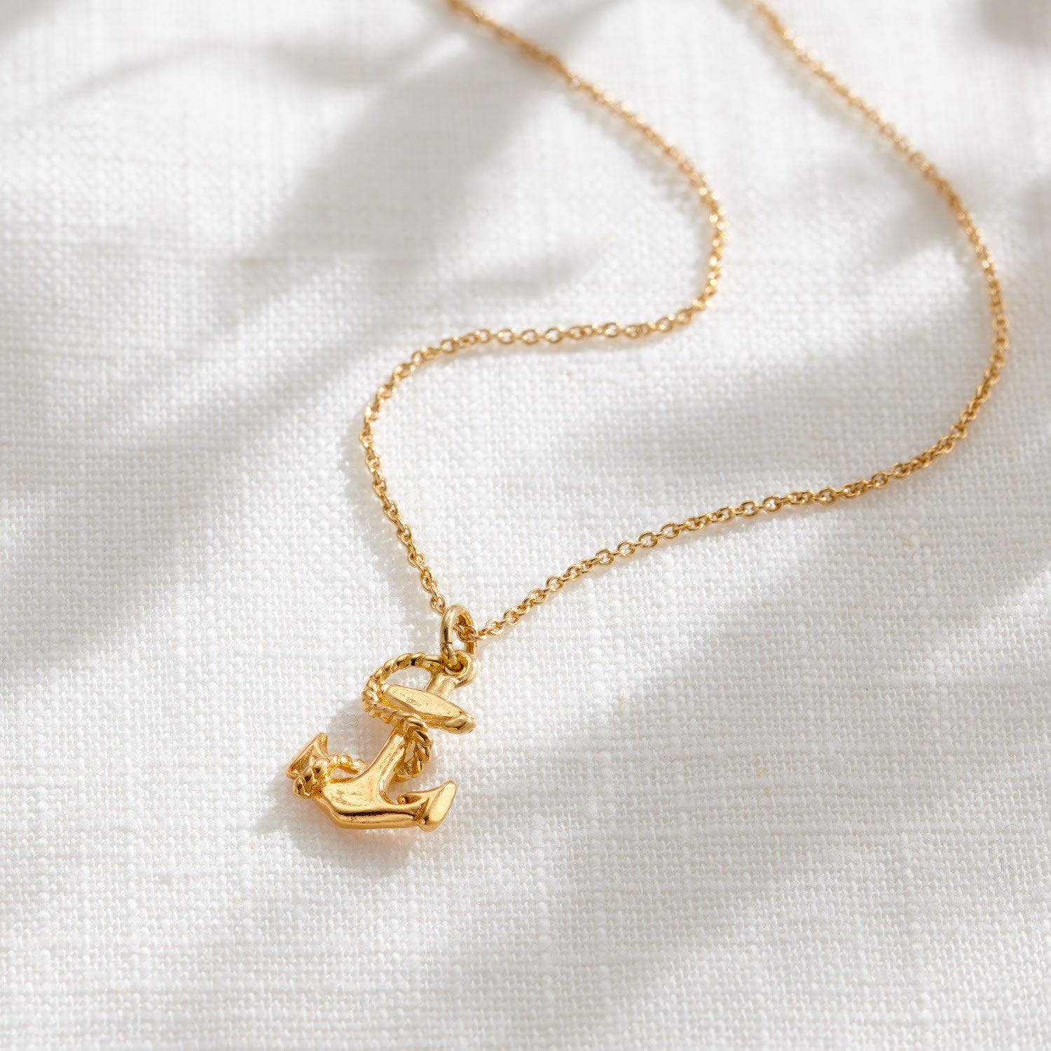 Gold Rope & Anchor Necklace