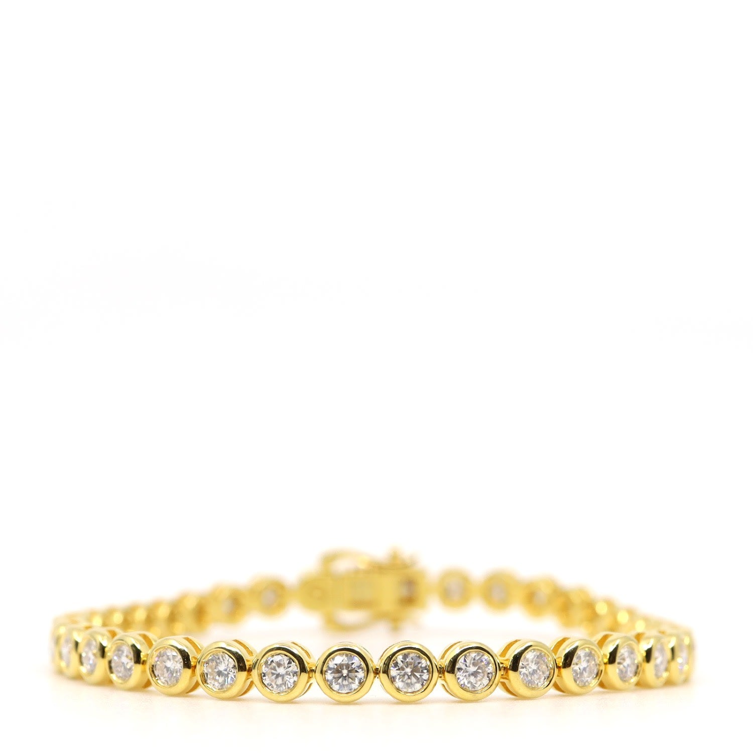 Gold Round Bezel Tennis Bracelet
