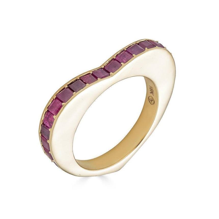 Gold Ruby Heart Ring