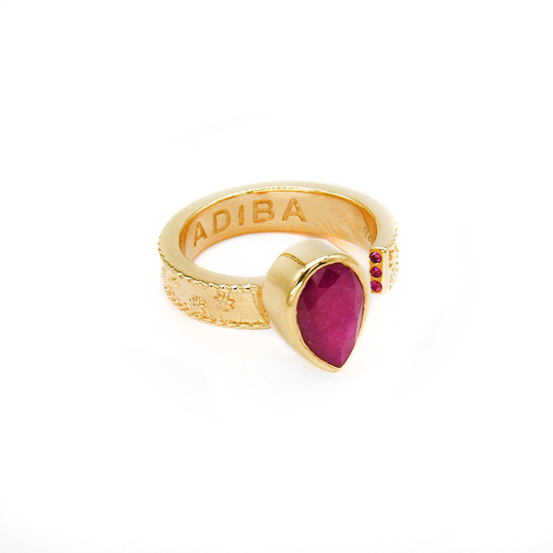 Resizable Gold Ruby Vermeil Ring