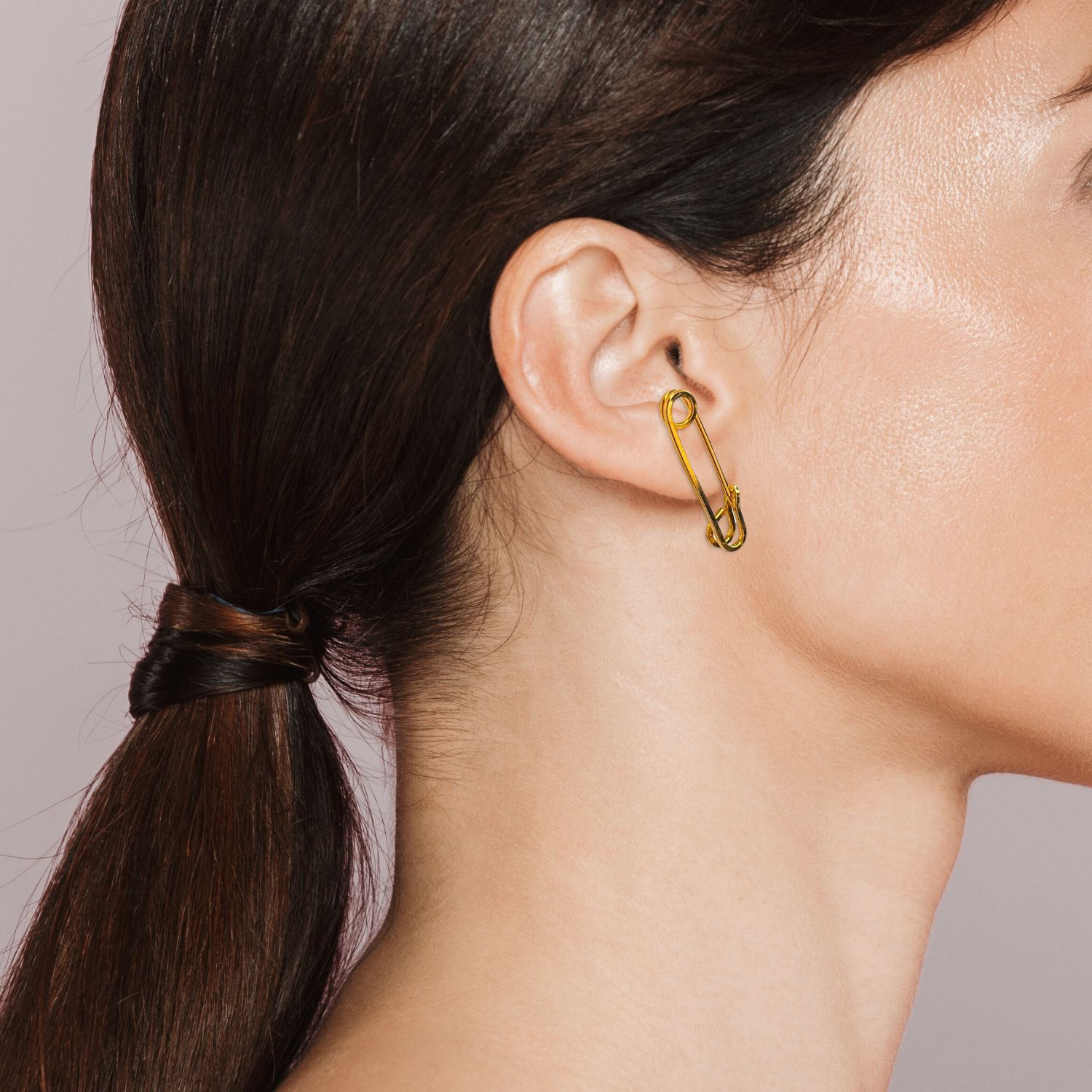 Gold Safety First Post Earrings