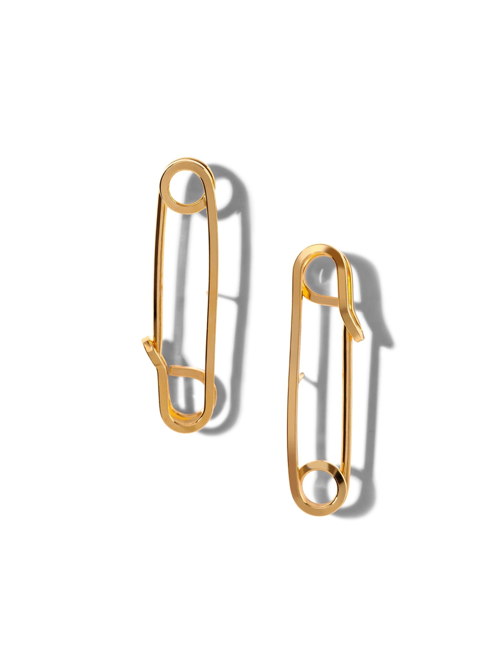Gold Safety First Post Earrings