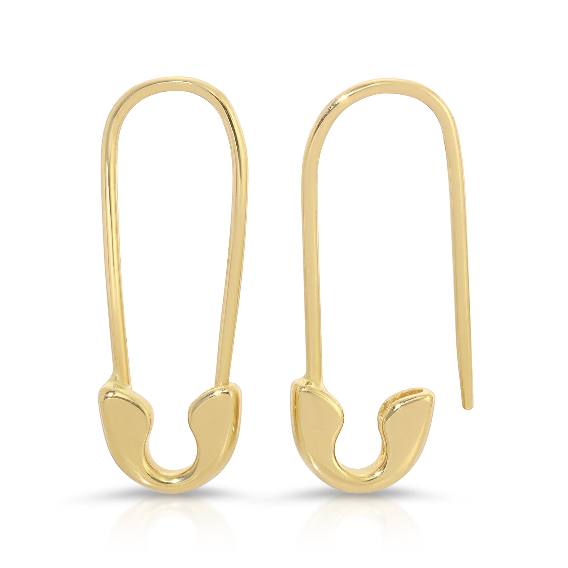 Yellow Gold Safety Pin Earring