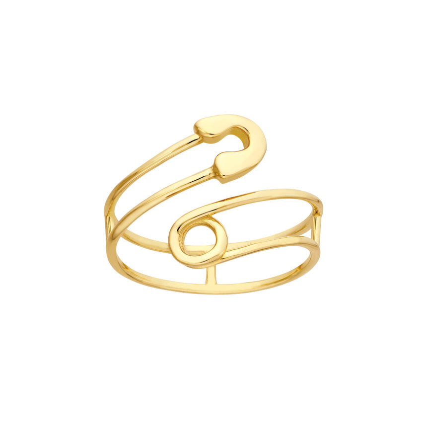 Gold Safety Pin Ring