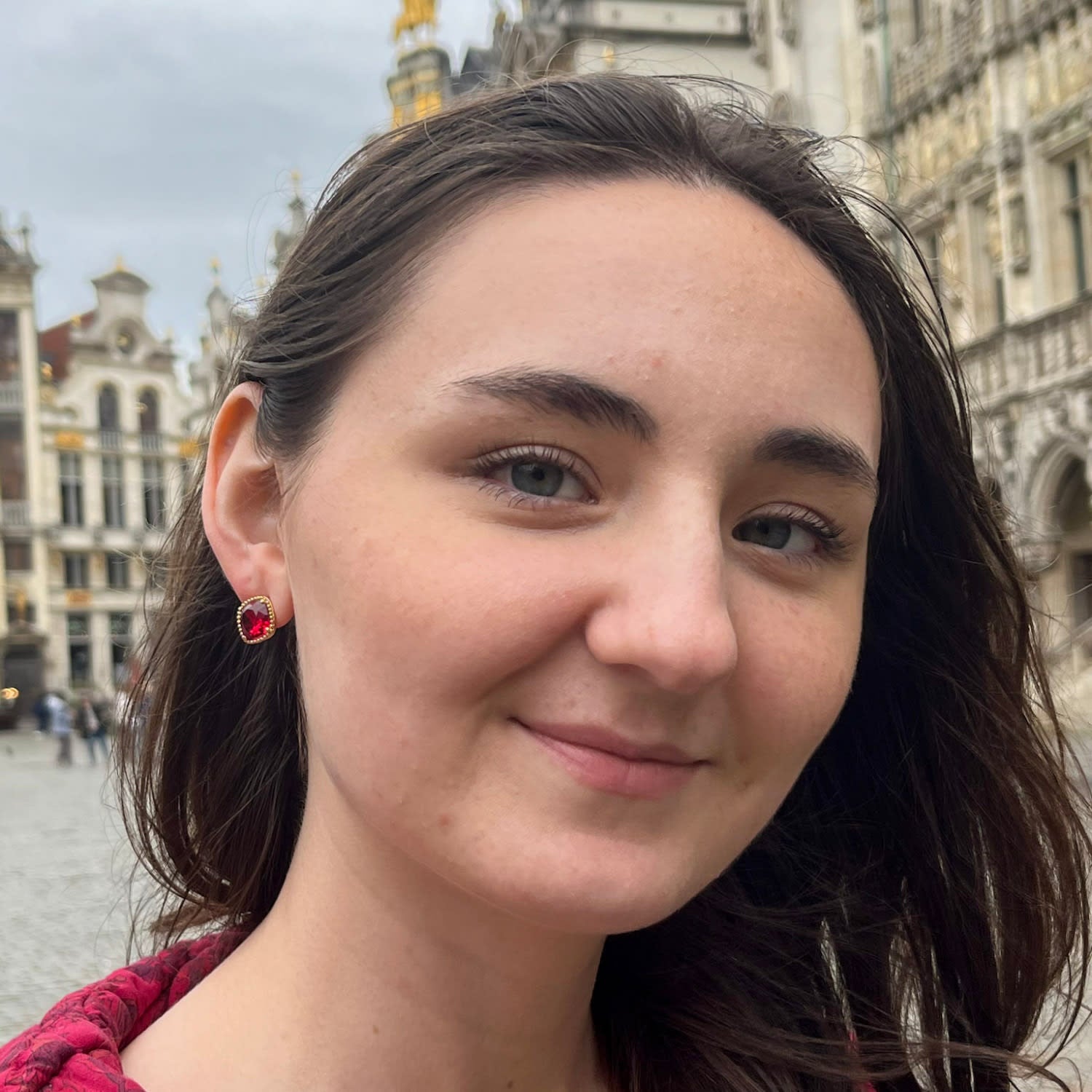 Gold & Scarlet Red Crystal Earrings, Series Dazzle
