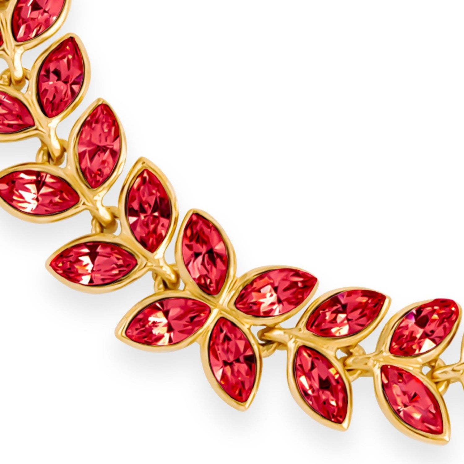 Gold & Scarlet Red Crystal Statement Bracelet, Series Cocktail