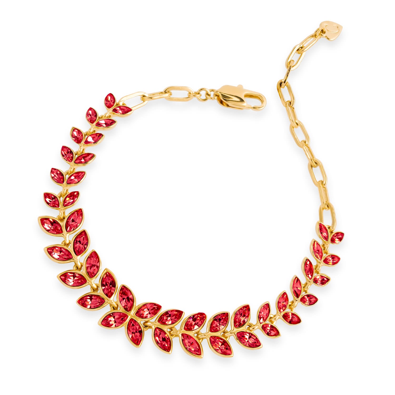 Gold & Scarlet Red Crystal Statement Bracelet, Series Cocktail