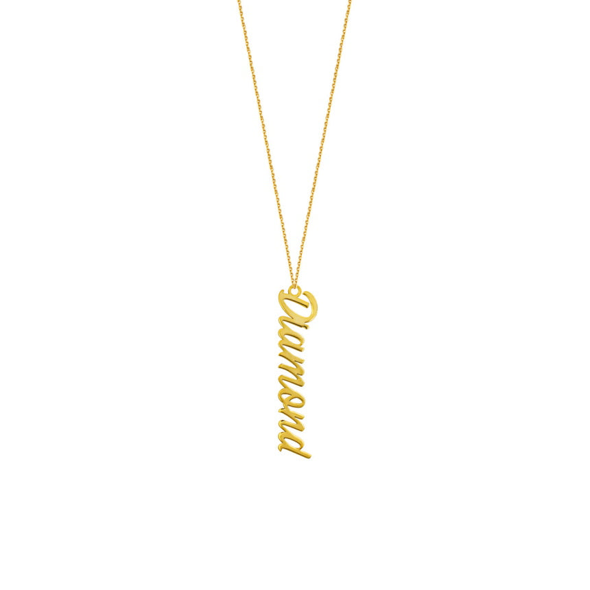 Vertical Nameplate Necklace
