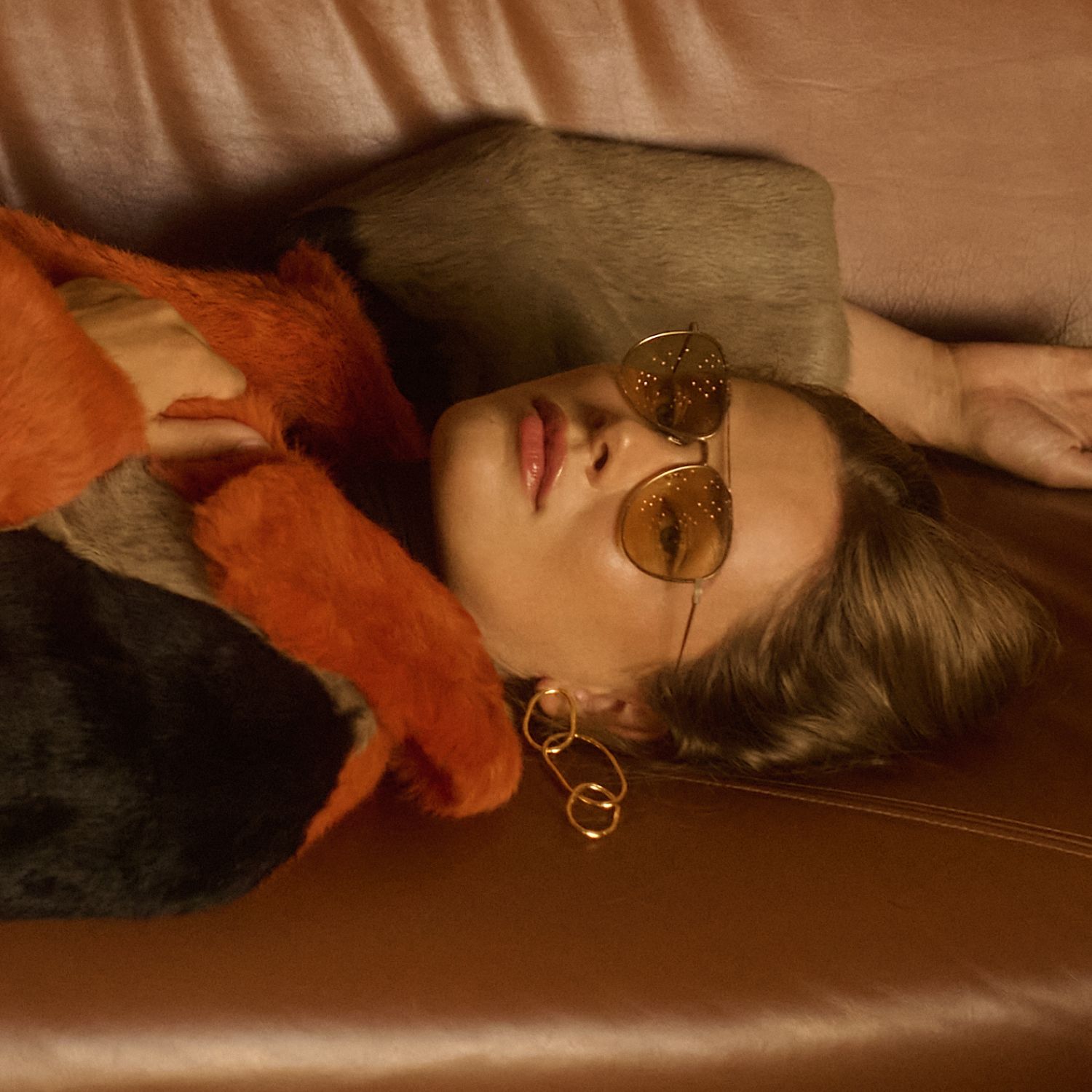 Gold Shackle Link Dangle Post Earrings