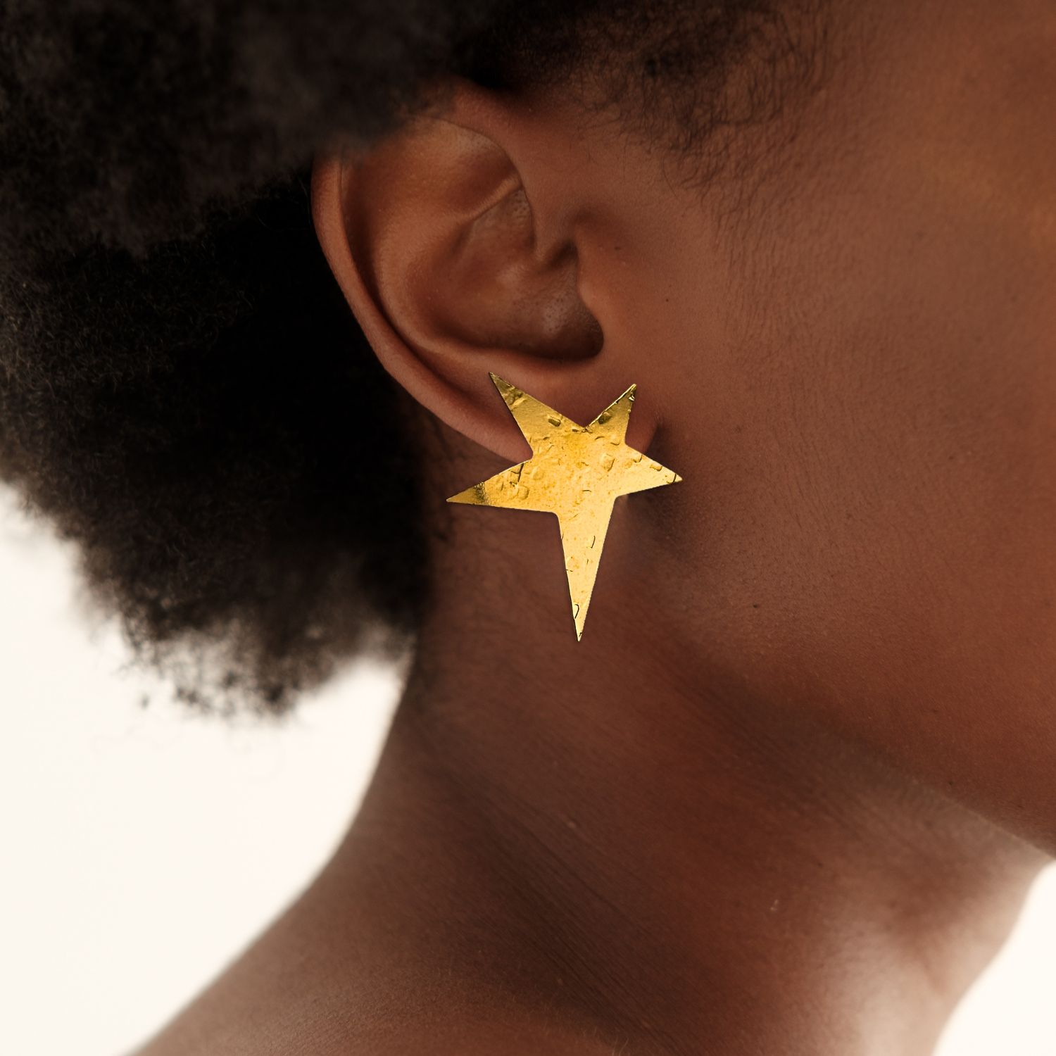 Gold Shooting Star Stud Post Earrings