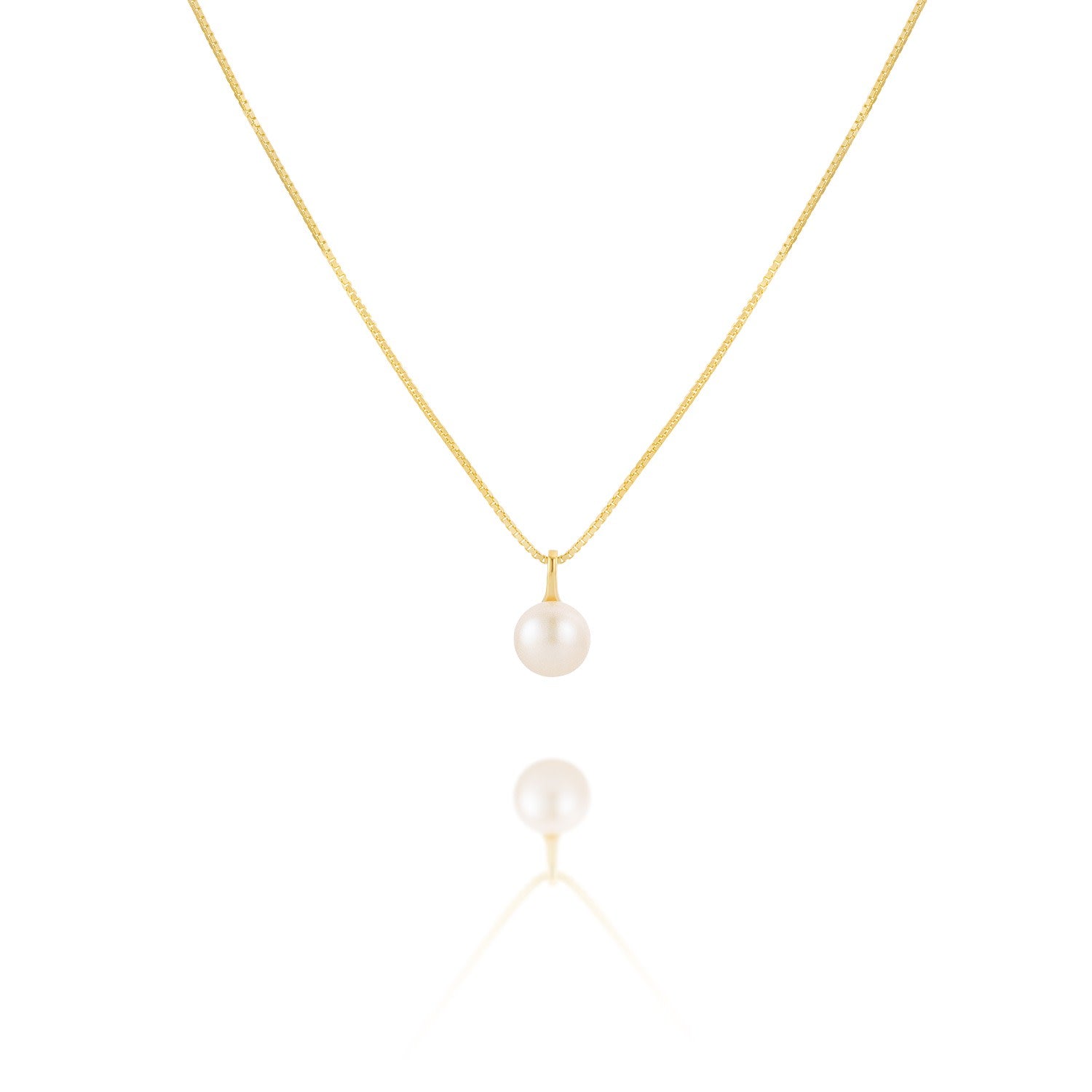 Gold Single Pearl Chain Necklace - Fae
