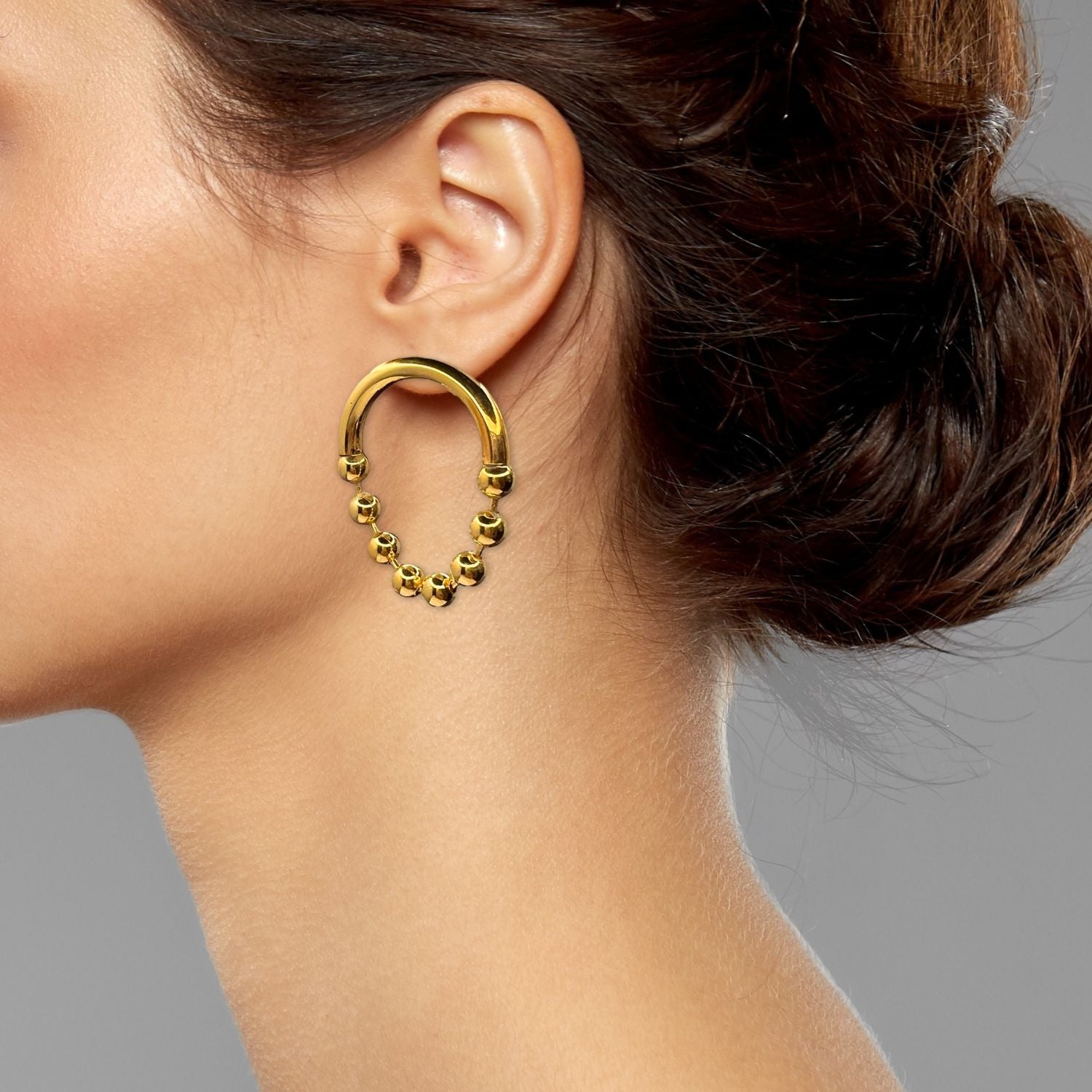 Gold Small Orbita Amari Post Earrings