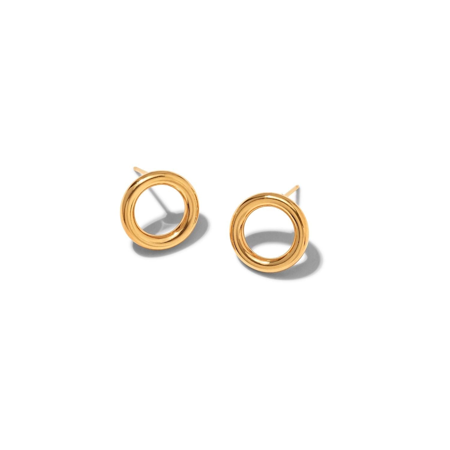 Gold Small Rhodri Circular Post Earrings