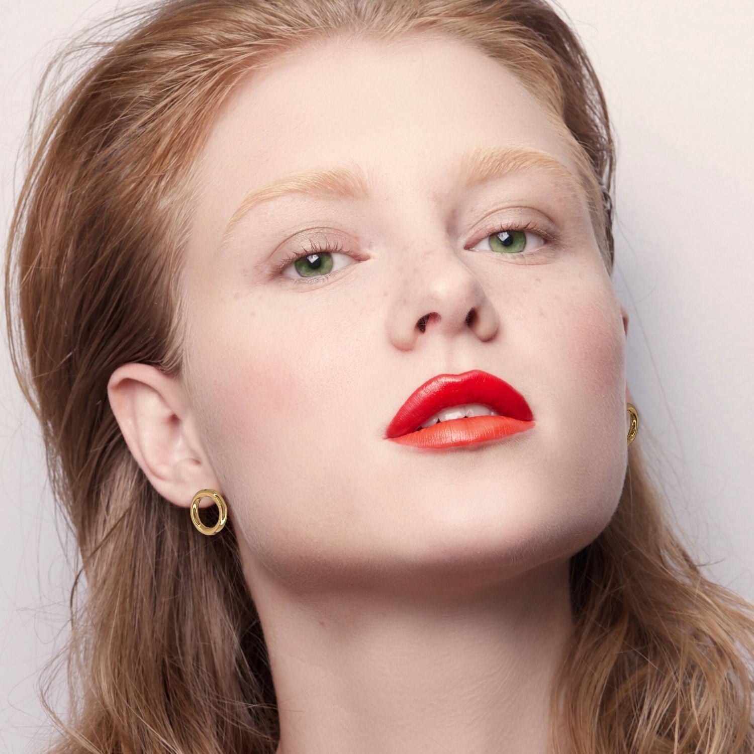 Gold Small Rhodri Circular Post Earrings