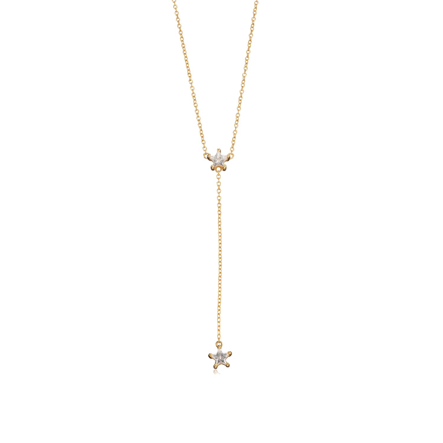 Gold Sparkling Star Drop Necklace