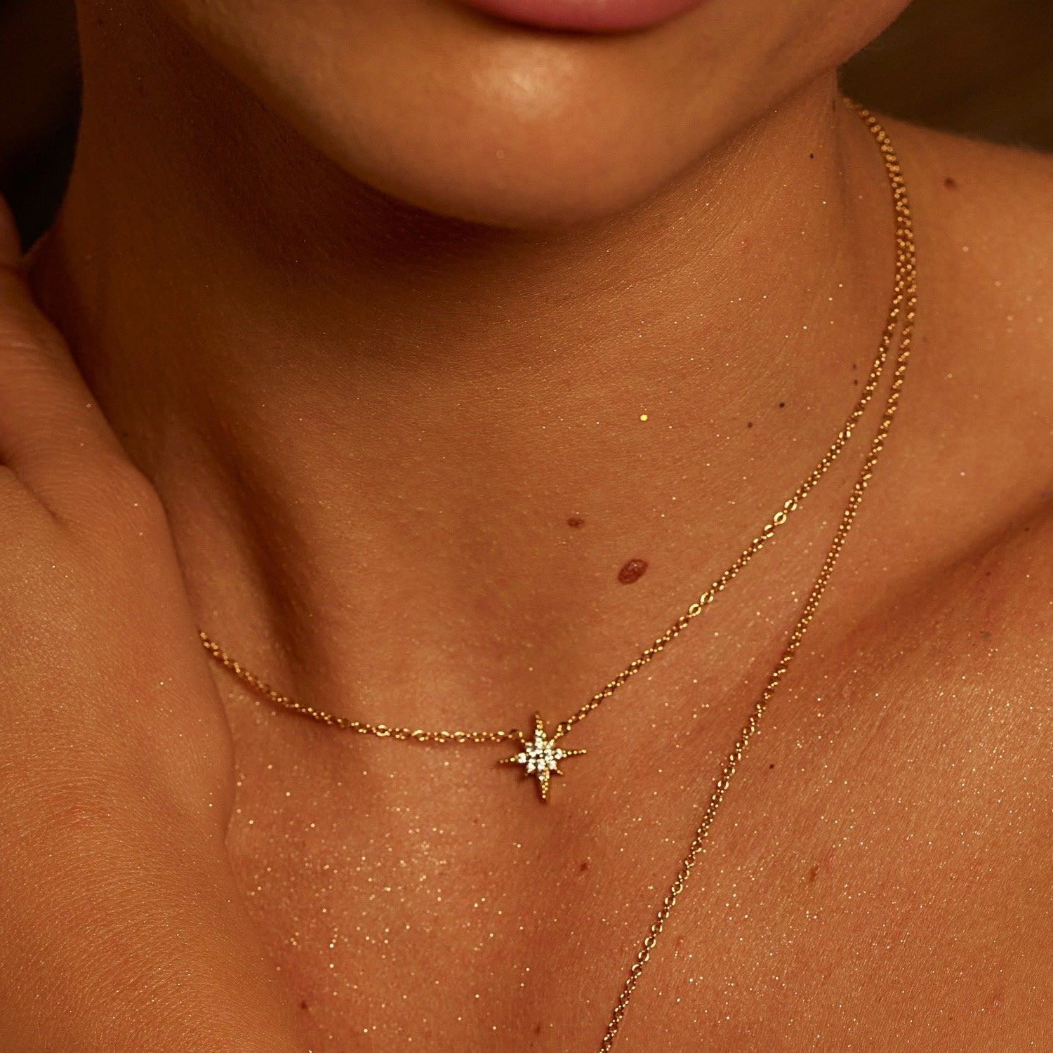 Gold Starburst Necklace With Slider Clasp