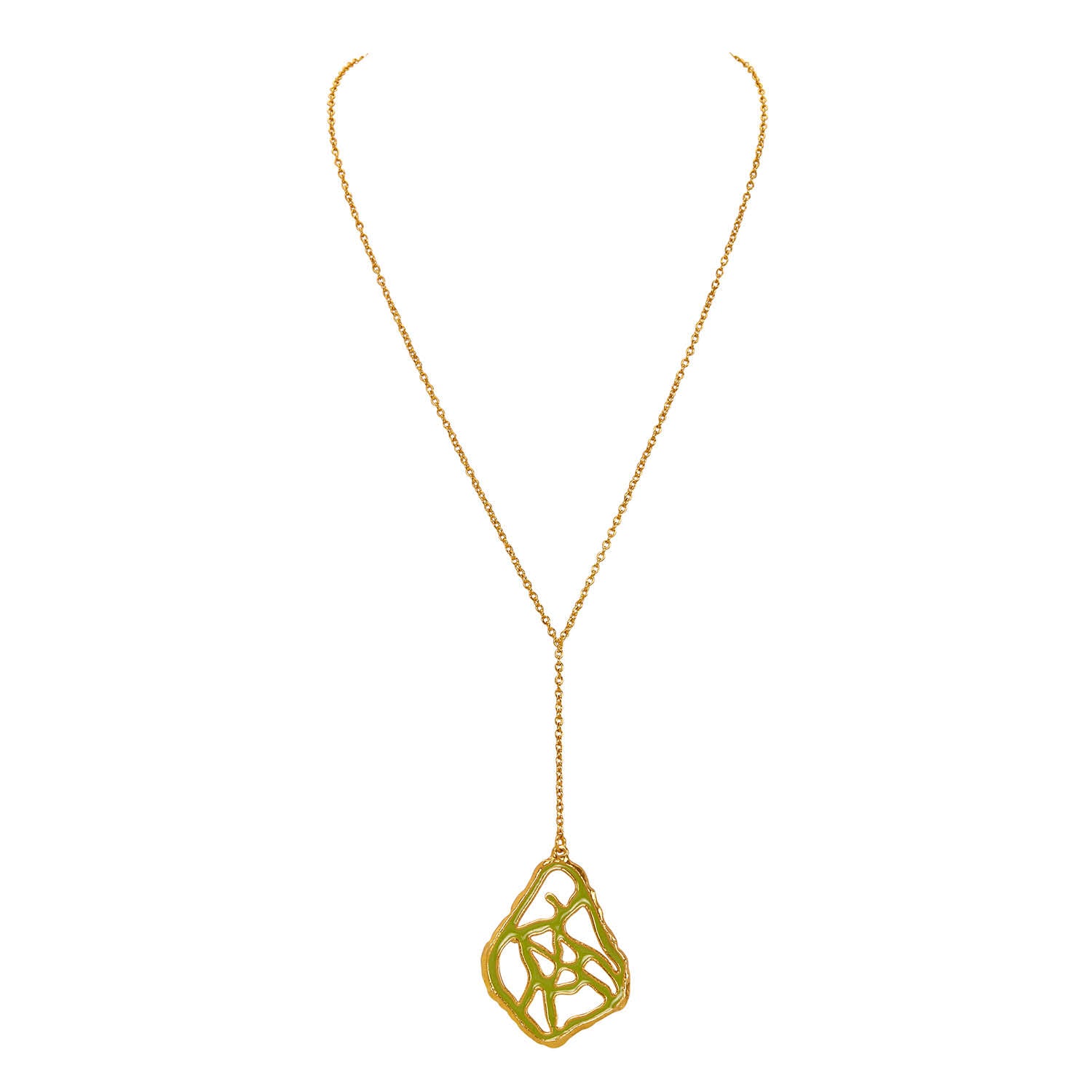 Gold Tala Pendant With Enamel
