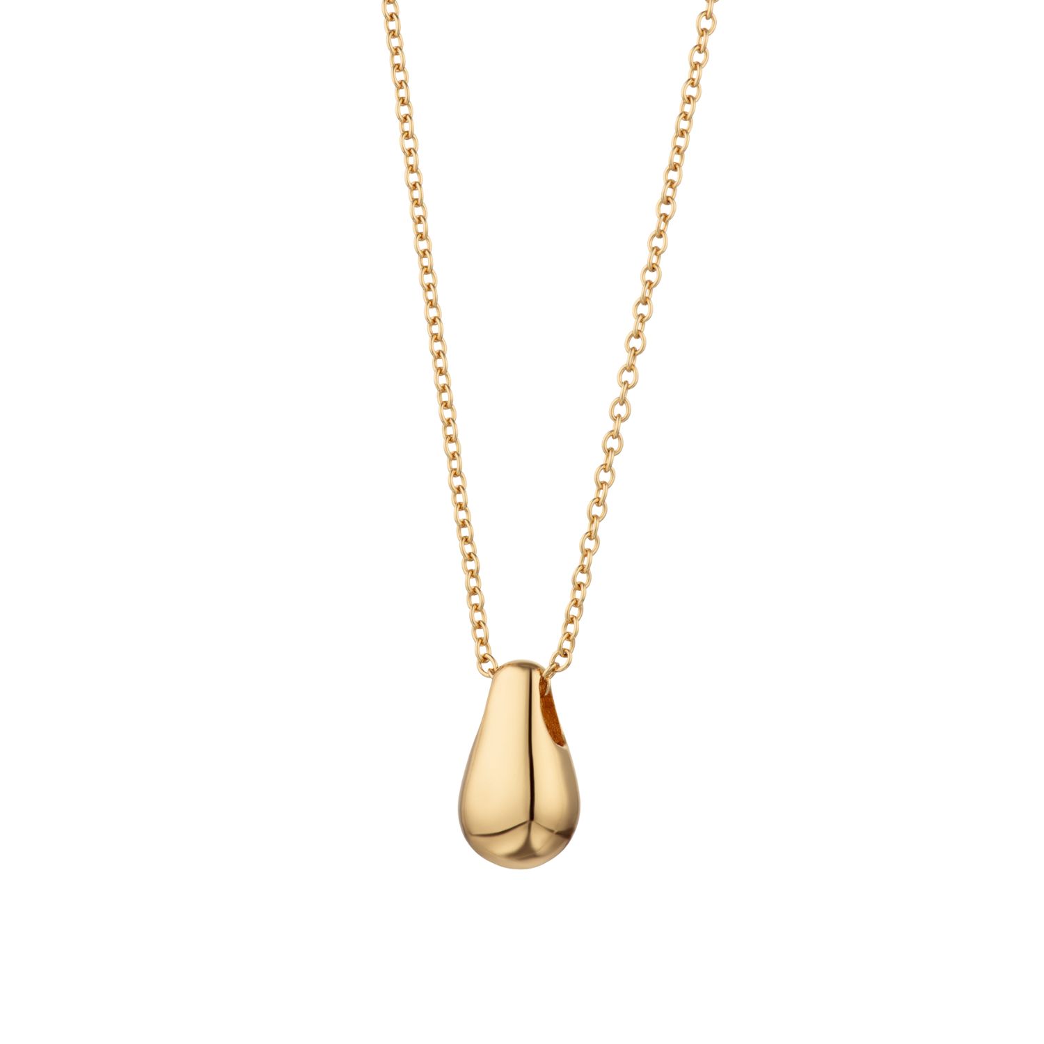 Gold Teardrop Necklace With Slider Clasp