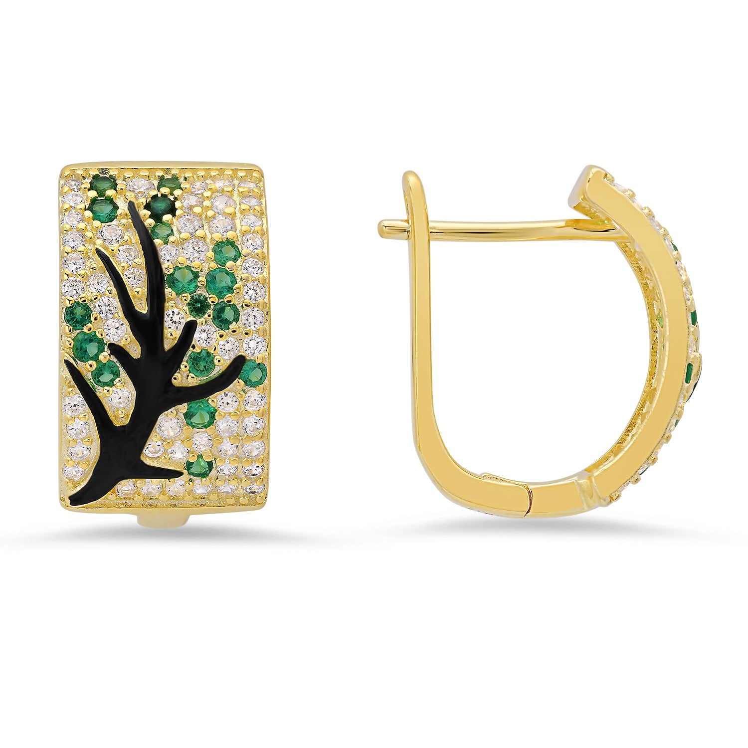 Gold Tree Of Life Statement Hoop Earrings