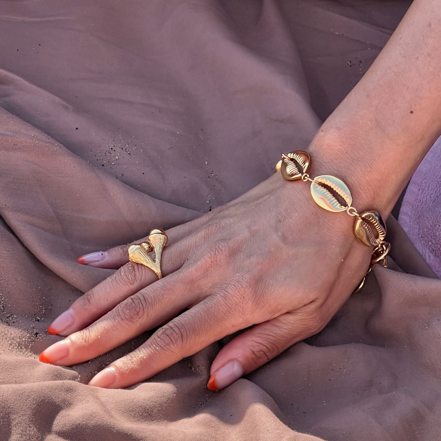 Gold Trinity Acorn Ring