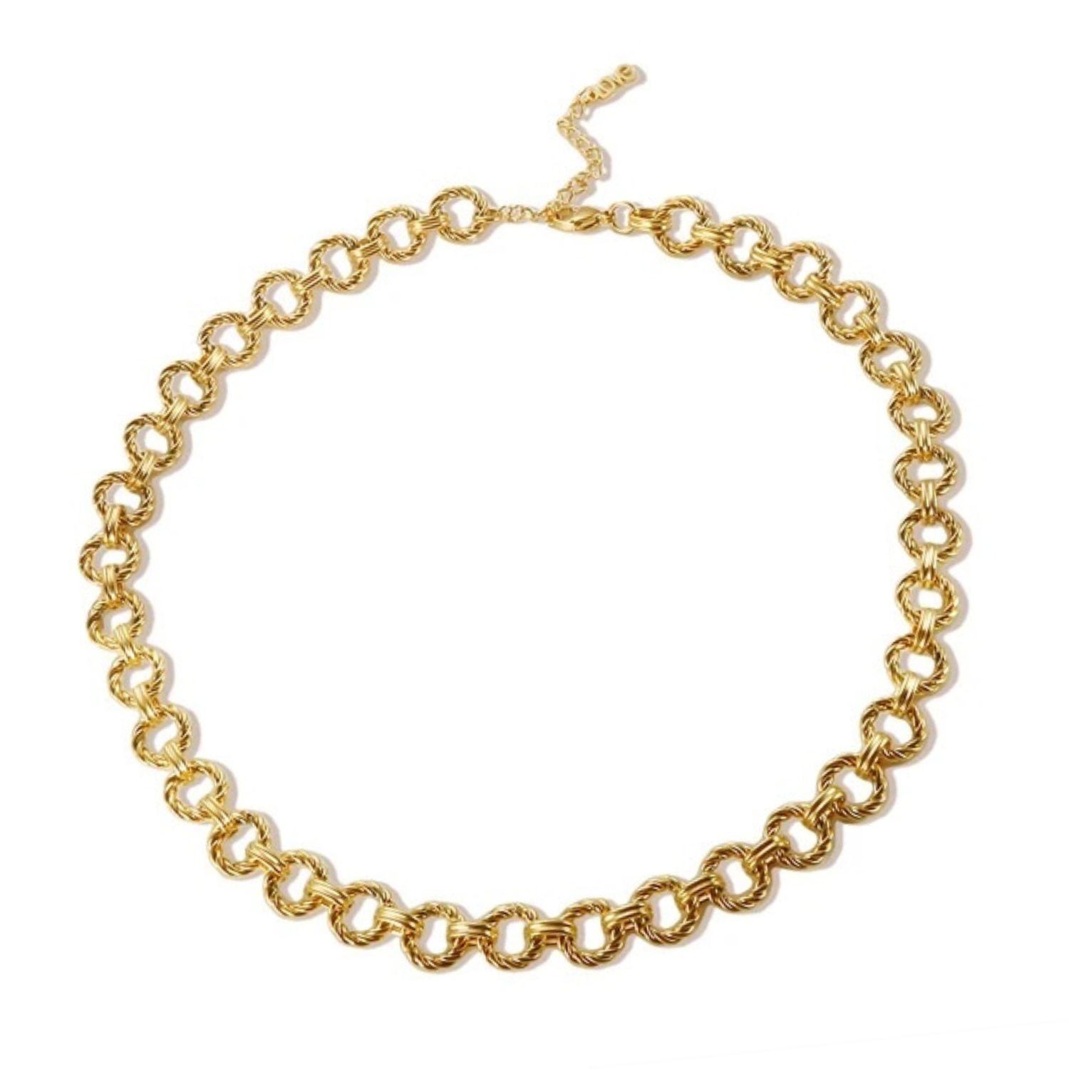 Gold Twist Cable Link Chain Necklace